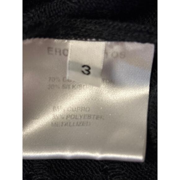 Erotokritos Phiphie Textured Sweater 3 Black Open Knit Cotton Blend Whimsygoth - Picture 7 of 7